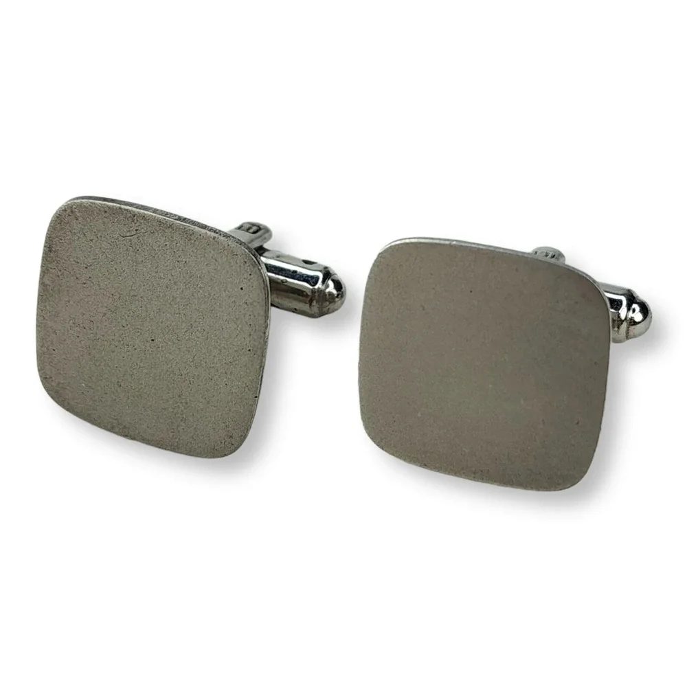 Vintage Sterling‎ Silver 925 Vanguard Square Matte Finish Cuff Links